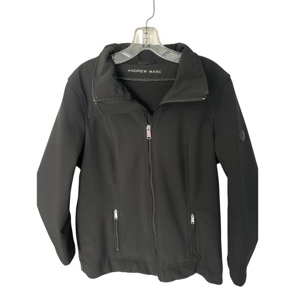 Men’s Andrew Mark zip up black jacket size large - Picture 1 of 5